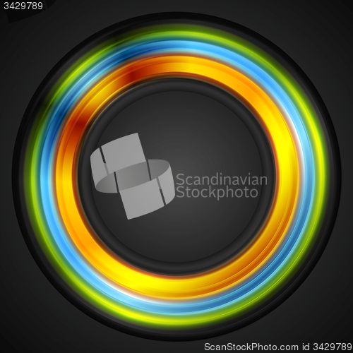 Image of Colorful glowing circle vector logo