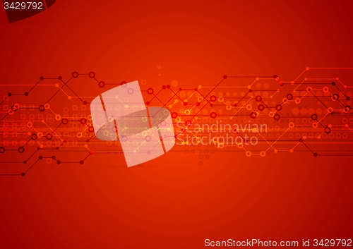 Image of Red bright vector technical background