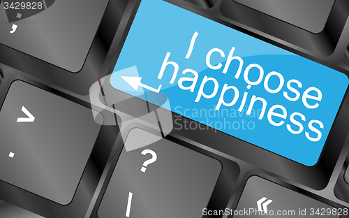 Image of I choose happiness. Computer keyboard keys with quote button. Inspirational motivational quote. Simple trendy design