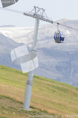 Image of Ski lift cable booth or car