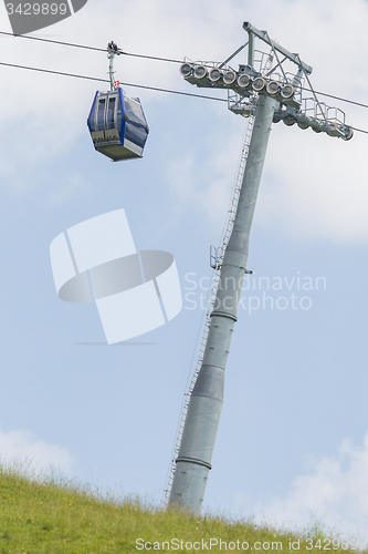 Image of Ski lift cable booth or car