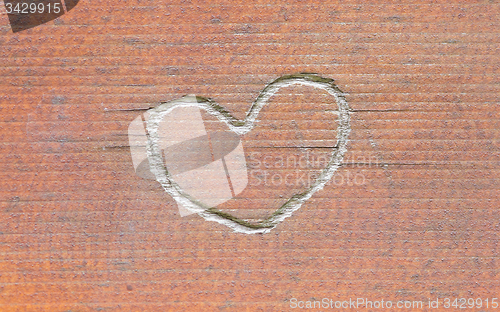 Image of Heart carved in wood