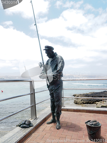 Image of memorial statue  deceased fishermen Las Palmas Grand Canary Gran