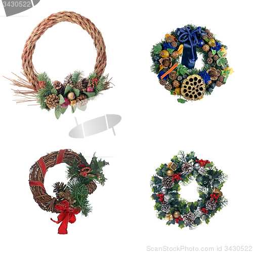 Image of Set of four Christmas door garland