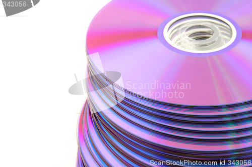 Image of Stacked colorful DVDs or CDs