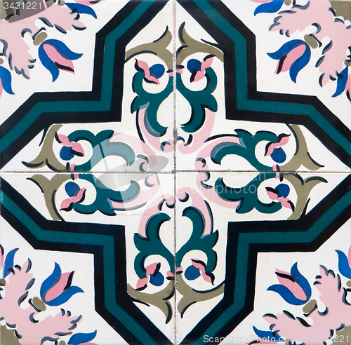 Image of Traditional Portuguese glazed tiles