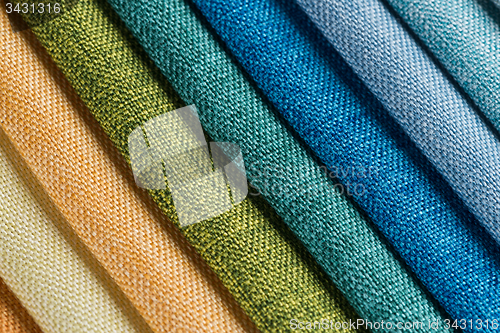 Image of Multi color fabric texture samples