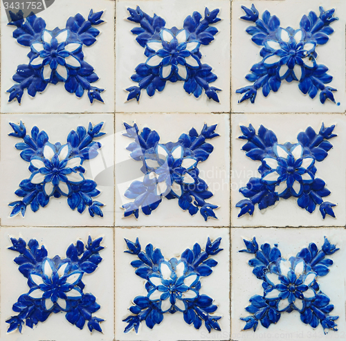 Image of Traditional Portuguese glazed tiles