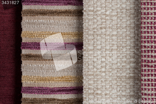 Image of Multi color fabric texture samples