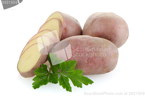 Image of Red sliced potatoes