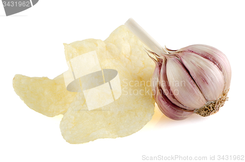 Image of Potato chips and garlic