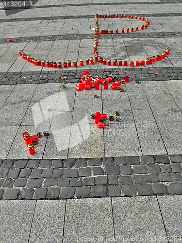 Image of Candles on Uprising memorial in Warsaw