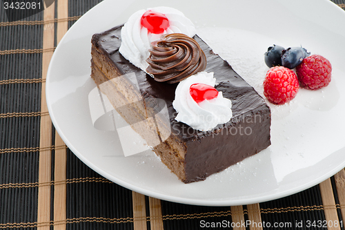 Image of Piece of chocolate cake