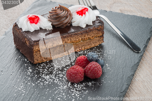 Image of Piece of chocolate cake