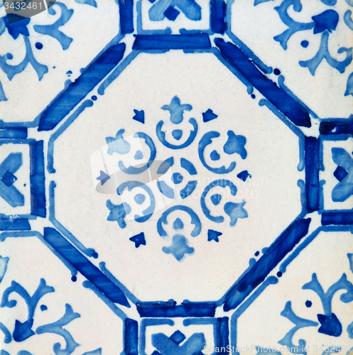 Image of Traditional Portuguese glazed tiles