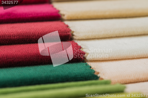 Image of Multi color fabric texture samples