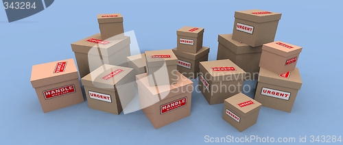 Image of urgent and fragile packages