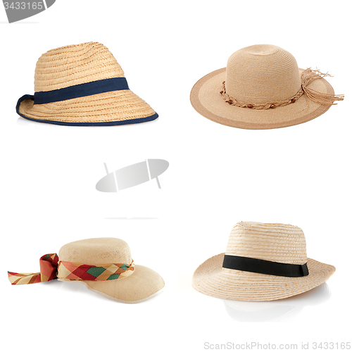 Image of Set of four straw hats
