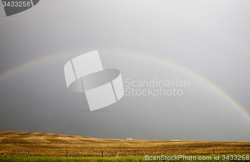 Image of Storm Clouds Saskatchewan Rainbow