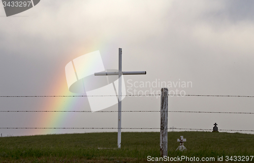 Image of Storm Clouds Saskatchewan Rainbow