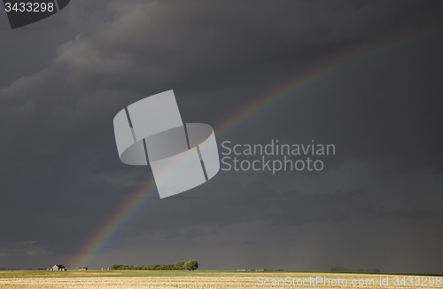 Image of Storm Clouds Saskatchewan Rainbow