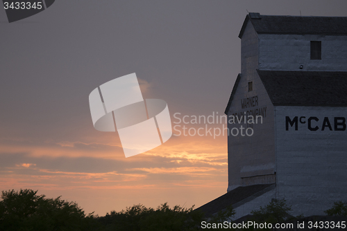 Image of Wooden Grain Elevator sunset