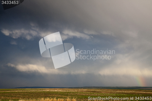 Image of Storm Clouds Saskatchewan Rainbow