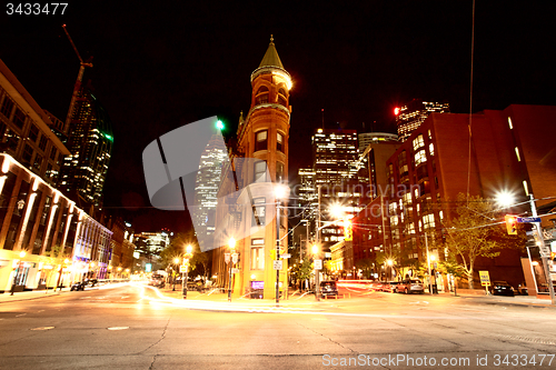 Image of Night Photo Toronto City Flat Iron