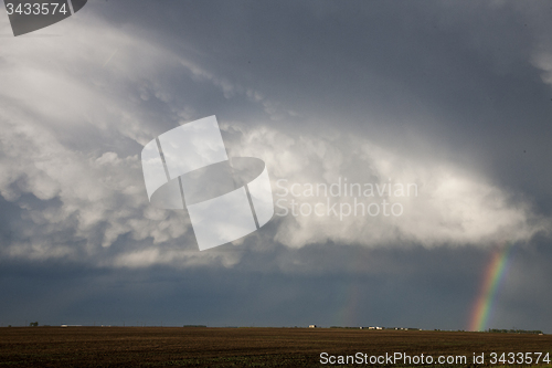 Image of Storm Clouds Saskatchewan Rainbow