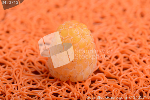 Image of Close up of yellow raspberries