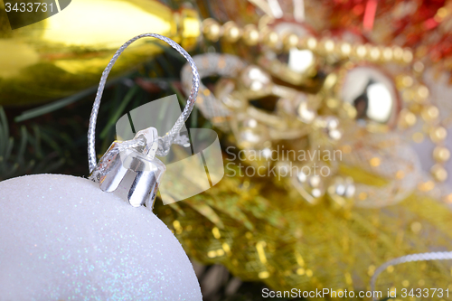 Image of Christmas composition with Christmas balls and Christmas decoration