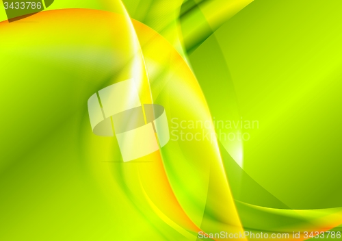 Image of Bright green yellow waves design
