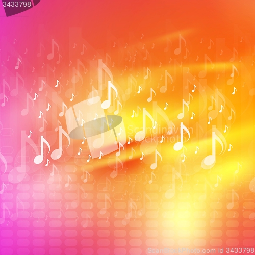 Image of Music notes bright abstract background