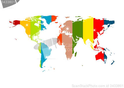 Image of Colorful abstract world map background