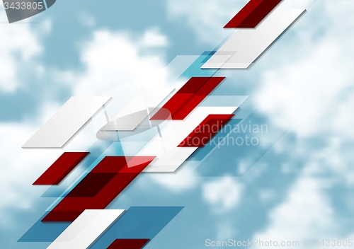 Image of Geometric tech abstract background on sky