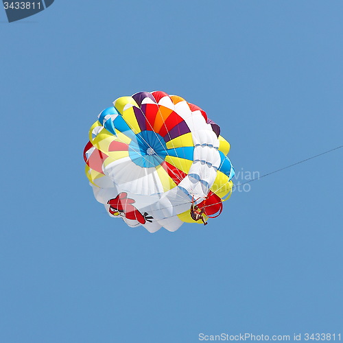 Image of Parasailing in a blue sky.