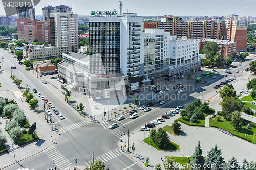 Image of Office building with shops on crossroads. Tyumen