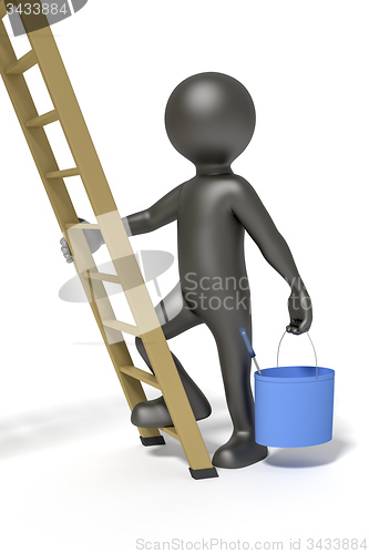 Image of man and ladder