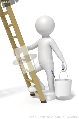 Image of man and ladder