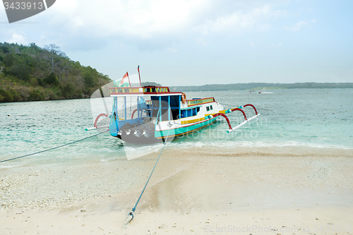 Image of Catamaran on nusa penida beach, Bali Indonesia