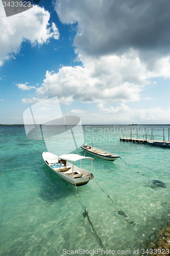 Image of Small boats on nusa penida beach, Bali Indonesia