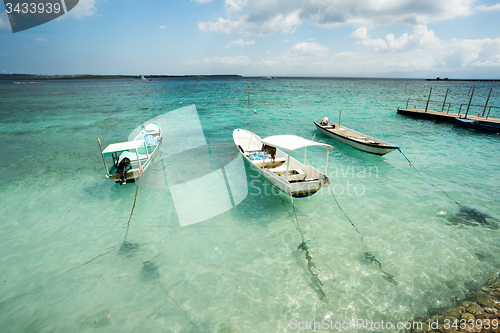 Image of Small boats on nusa penida beach, Bali Indonesia