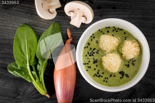 Image of Delicious portion of mushroom cream soup