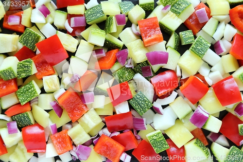 Image of Diced vegetables.