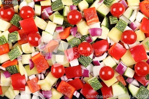 Image of Diced vegetables.