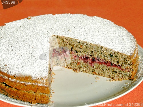 Image of Buckwheat cake with cranberry marmalade