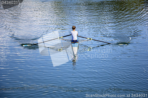 Image of Young Women Rower in a boat