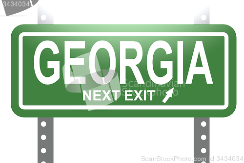 Image of Georgia green sign board isolated