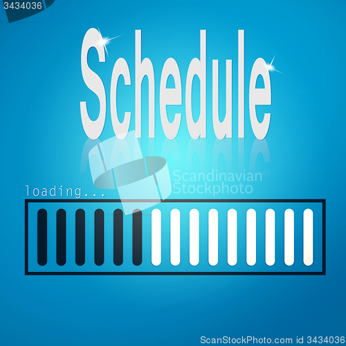 Image of Blue loading bar with schedule word 