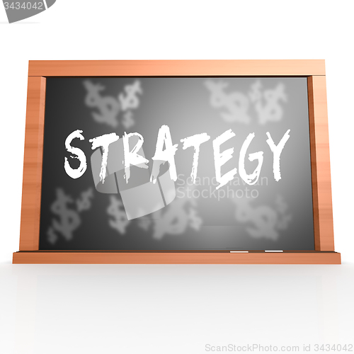 Image of Bllack board with strategy word